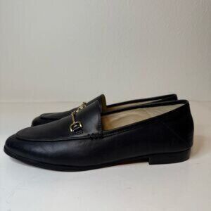 Sam Edelman Loraine Black & Gold Horsebit Loafer Size 6